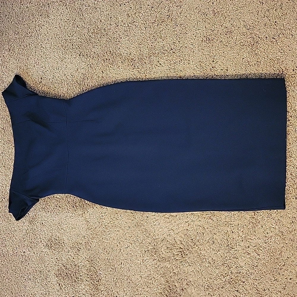 Trina Turk Midnight Blue Off-Shoulder Midi Dress